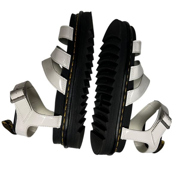 Dr.‎ Martens Blaire Platform Sandals White Patent Leather Women's 10 EU 42 Shoes - Picture 8 of 16